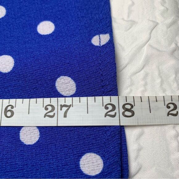 UMGEE USA Cold Shoulder Blouse Blue White Polka Dots Flutter Sleeve Medium #726 - Picture 8 of 8
